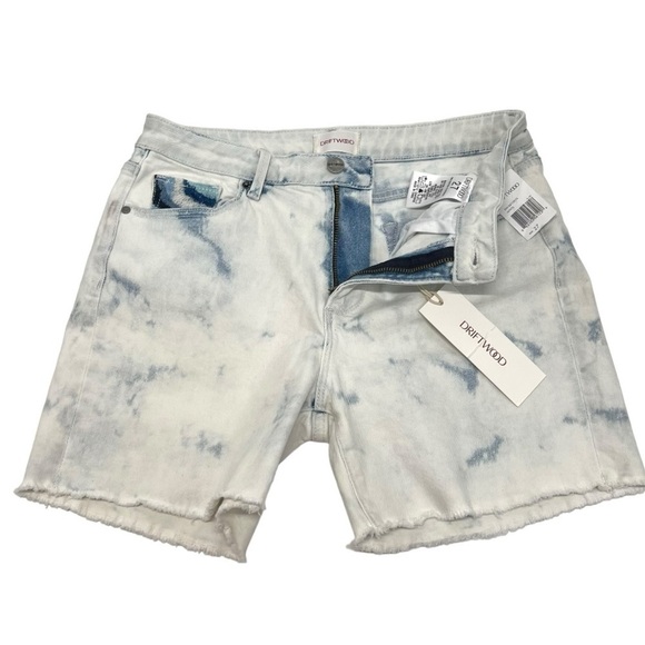 Driftwood NWT Lulu Light Wash Embroidered Cut Off 5" Denim Shorts Women’s 27 - Picture 3 of 10